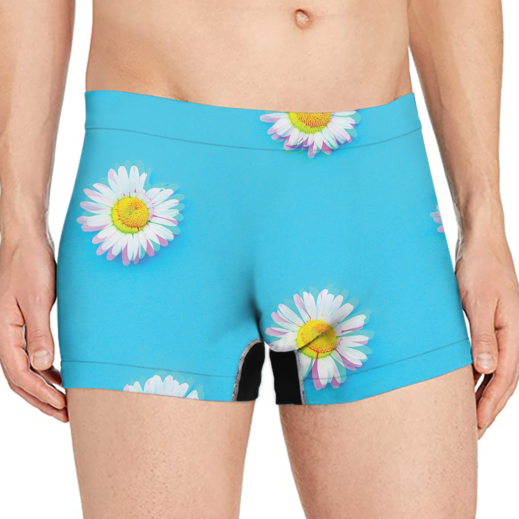 Glitch Daisy Flower Print Men's Boxer Briefs