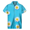 Glitch Daisy Flower Print Men's Short Sleeve Shirt