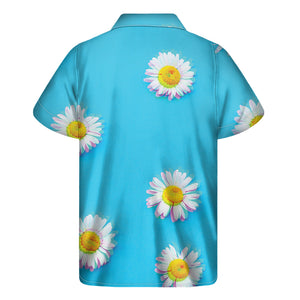 Glitch Daisy Flower Print Men's Short Sleeve Shirt