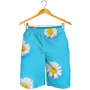 Glitch Daisy Flower Print Men's Shorts