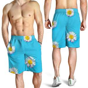 Glitch Daisy Flower Print Men's Shorts