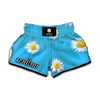 Glitch Daisy Flower Print Muay Thai Boxing Shorts