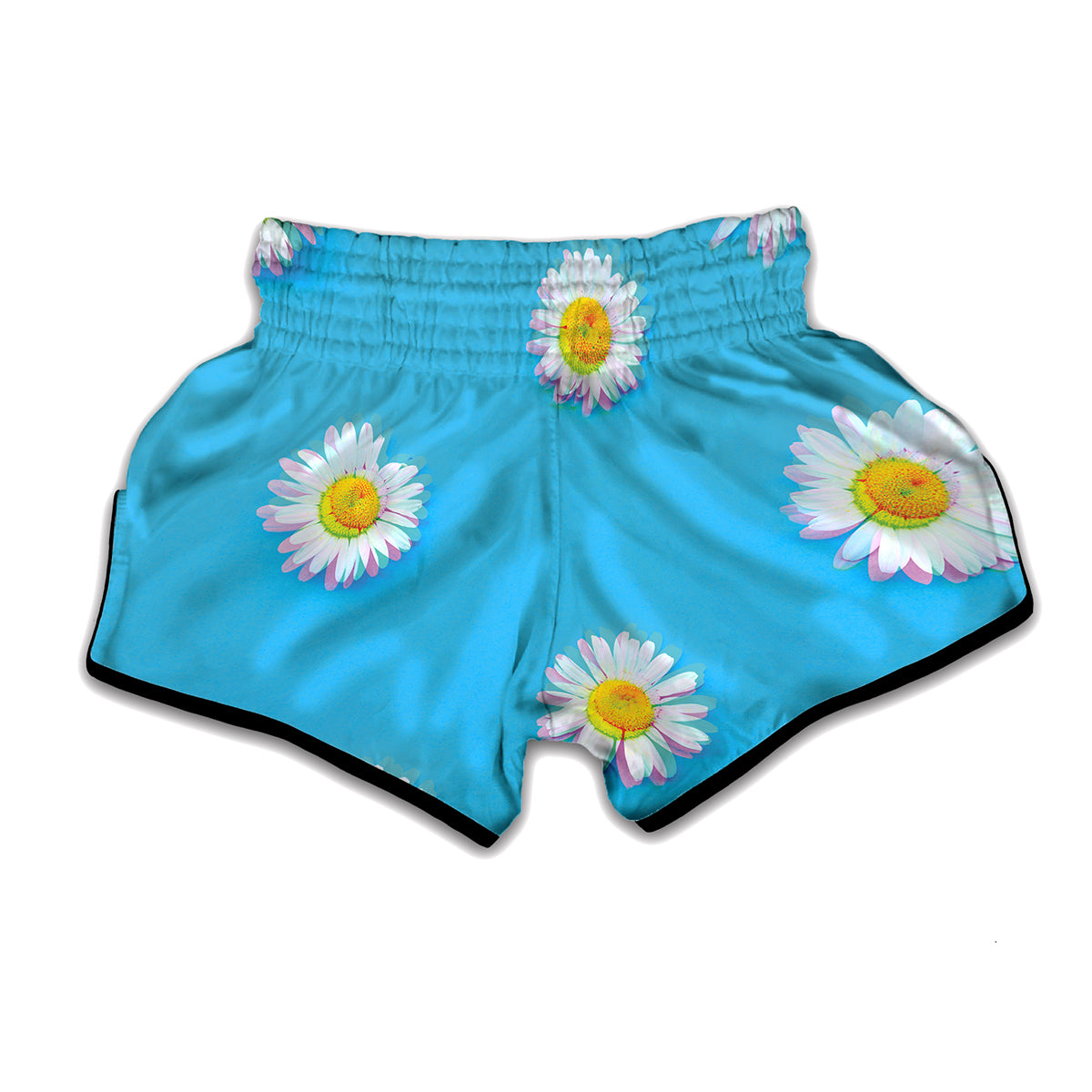 Glitch Daisy Flower Print Muay Thai Boxing Shorts