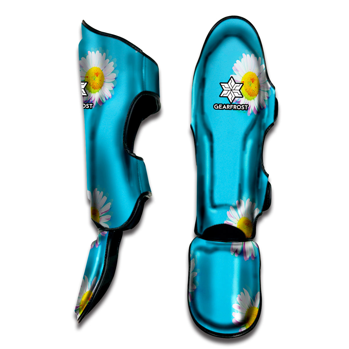 Glitch Daisy Flower Print Muay Thai Shin Guard