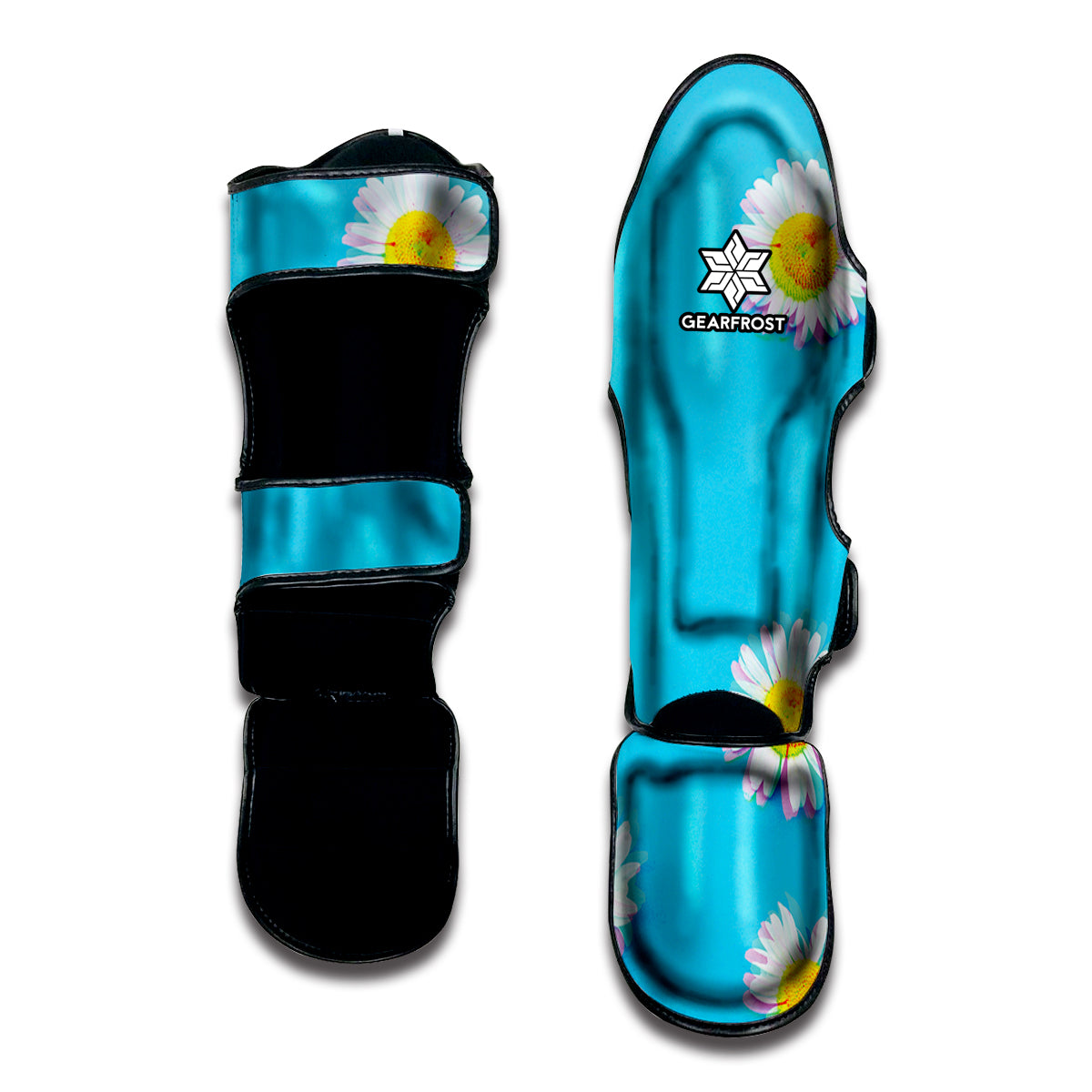 Glitch Daisy Flower Print Muay Thai Shin Guard