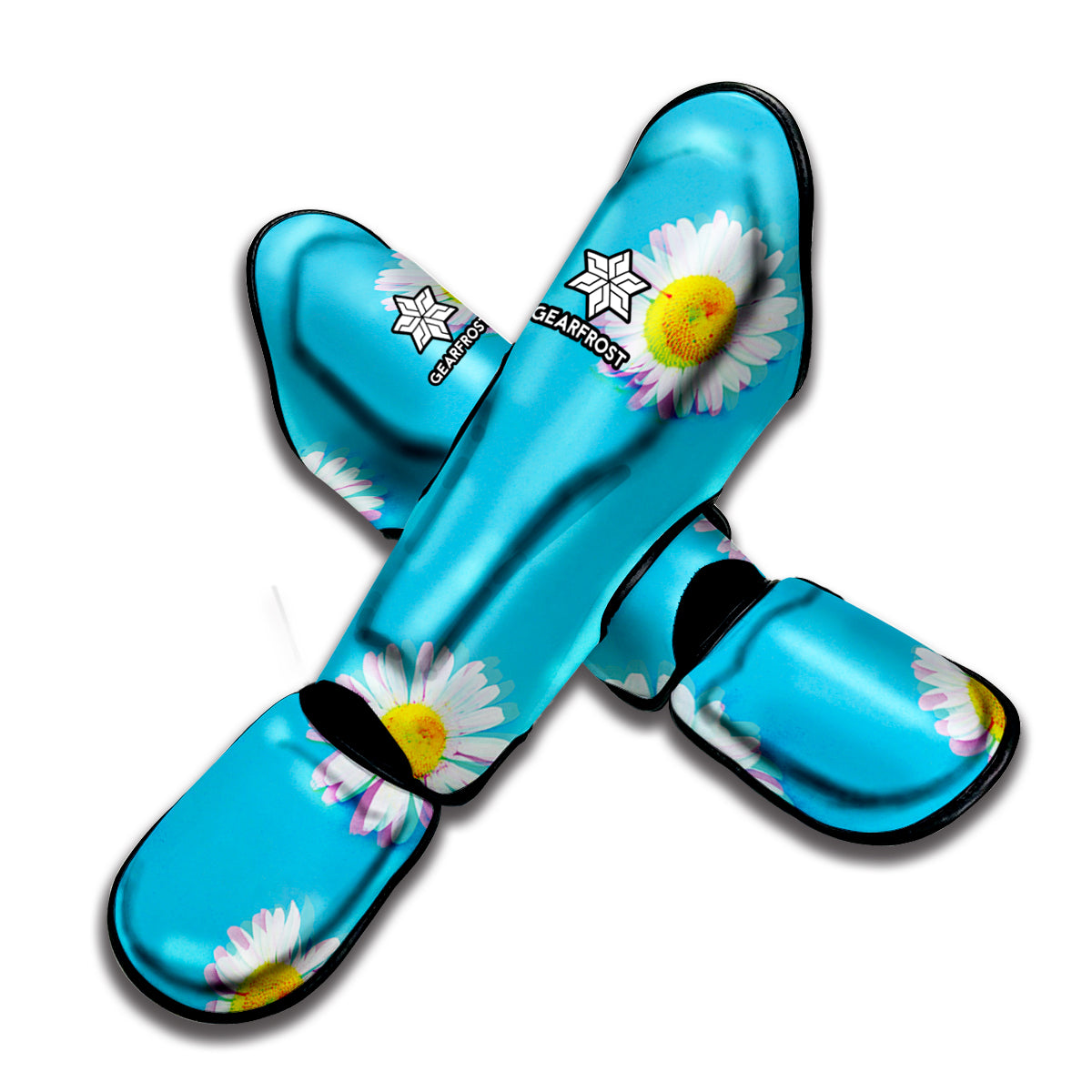 Glitch Daisy Flower Print Muay Thai Shin Guard