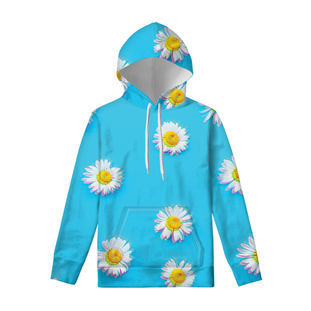 Glitch Daisy Flower Print Pullover Hoodie