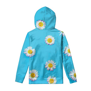 Glitch Daisy Flower Print Pullover Hoodie