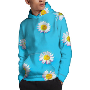 Glitch Daisy Flower Print Pullover Hoodie