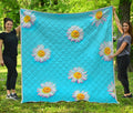 Glitch Daisy Flower Print Quilt