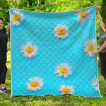 Glitch Daisy Flower Print Quilt