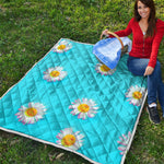 Glitch Daisy Flower Print Quilt