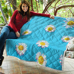 Glitch Daisy Flower Print Quilt