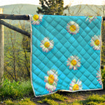 Glitch Daisy Flower Print Quilt