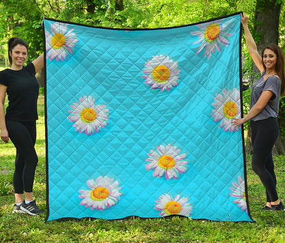 Glitch Daisy Flower Print Quilt