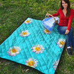 Glitch Daisy Flower Print Quilt