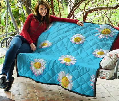 Glitch Daisy Flower Print Quilt