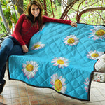 Glitch Daisy Flower Print Quilt