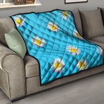 Glitch Daisy Flower Print Quilt