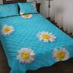 Glitch Daisy Flower Print Quilt Bed Set