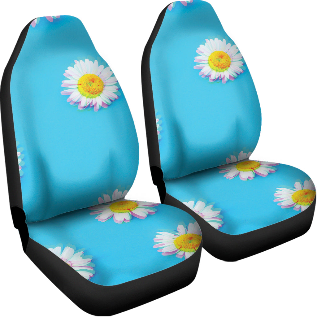 Glitch Daisy Flower Print Universal Fit Car Seat Covers