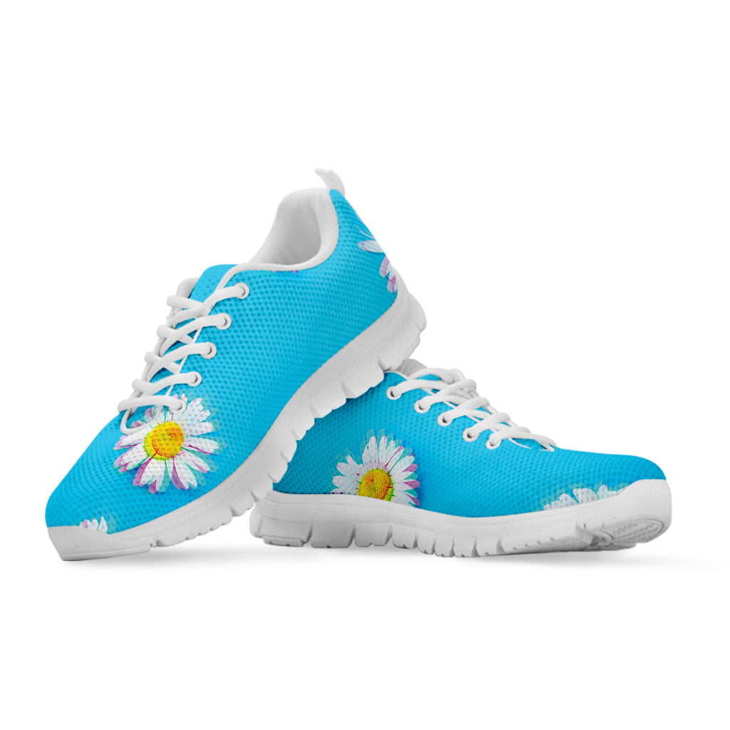 Glitch Daisy Flower Print White Sneakers