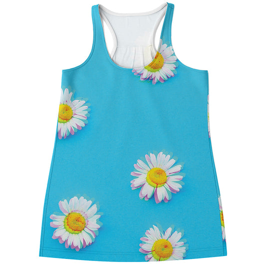 Glitch Daisy Flower Print Women's Racerback Tank Top