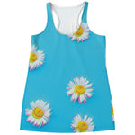 Glitch Daisy Flower Print Women's Racerback Tank Top