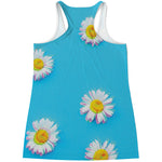 Glitch Daisy Flower Print Women's Racerback Tank Top