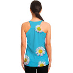 Glitch Daisy Flower Print Women's Racerback Tank Top