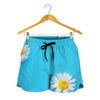 Glitch Daisy Flower Print Women's Shorts