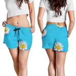 Glitch Daisy Flower Print Women's Shorts