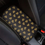 Glitter Gold Heart Pattern Print Car Center Console Cover