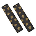 Gold Heart (NOT Real) Glitter Print Car Seat Belt Covers