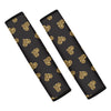 Glitter Gold Heart Pattern Print Car Seat Belt Covers