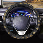 Glitter Gold Heart Pattern Print Car Steering Wheel Cover