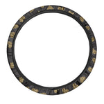 Glitter Gold Heart Pattern Print Car Steering Wheel Cover