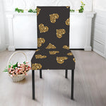 Glitter Gold Heart Pattern Print Dining Chair Slipcover