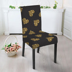 Glitter Gold Heart Pattern Print Dining Chair Slipcover