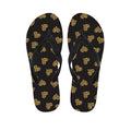 Gold Heart (NOT Real) Glitter Print Flip Flops