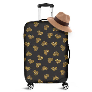 Glitter Gold Heart Pattern Print Luggage Cover