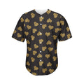 Gold Heart (NOT Real) Glitter Print Men's Baseball Jersey