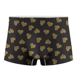 Glitter Gold Heart Pattern Print Men's Boxer Briefs