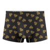 Glitter Gold Heart Pattern Print Men's Boxer Briefs