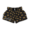 Gold Heart (NOT Real) Glitter Print Muay Thai Boxing Shorts