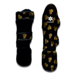 Glitter Gold Heart Pattern Print Muay Thai Shin Guard