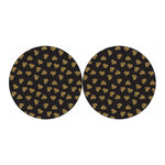 Glitter Gold Heart Pattern Print (NOT Real Glitter) Car Coasters