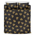 Gold Heart (NOT Real) Glitter Print Duvet Cover Bedding Set