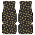 Gold Heart (NOT Real) Glitter Print Front and Back Car Floor Mats