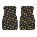 Glitter Gold Heart Pattern Print (NOT Real Glitter) Front Car Floor Mats